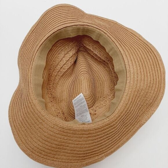 EDDIE BAUER Woven Summer Floppy Brim Hat Lightweight Cream Tan Sz S - Picture 8 of 9
